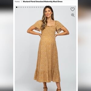 Heyson Floral Smocked Maxi Dress Mustard Floral